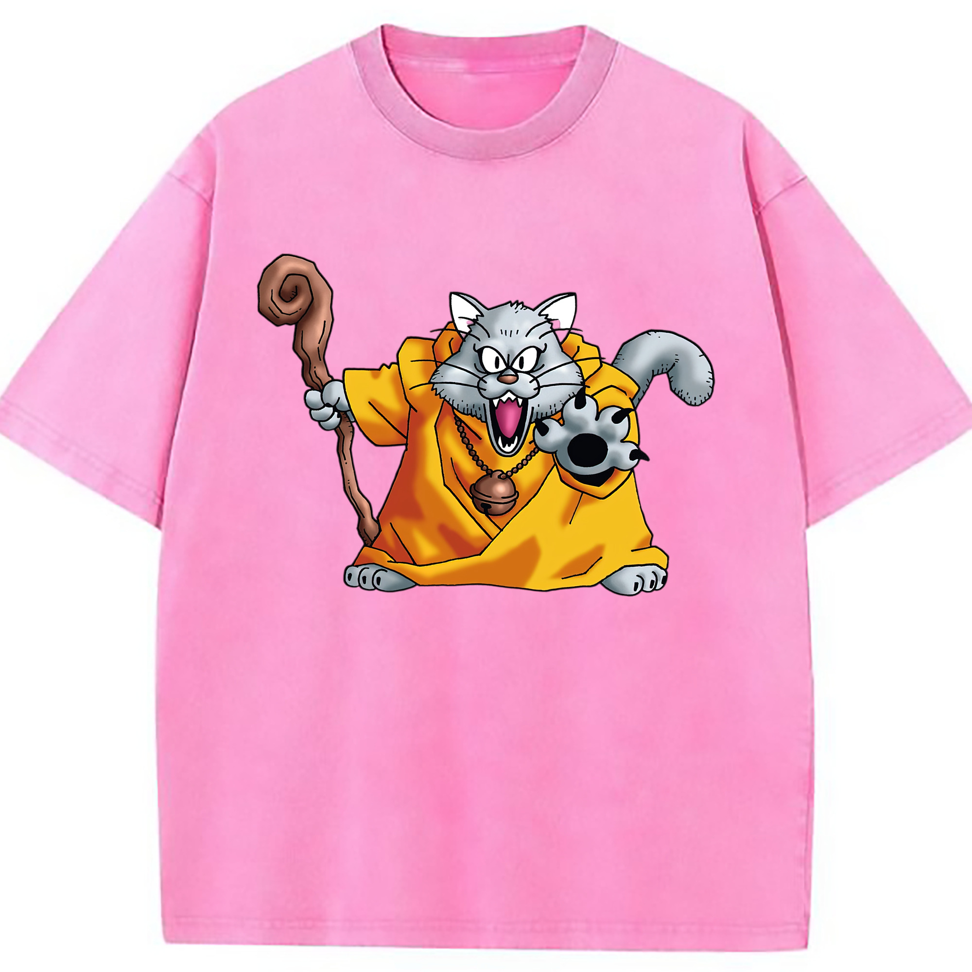 （画像用） ドラゴンクエスト Doragon Kuesuto Dragon Quest 綿100% ヴィンテージ風 半袖Tシャツ（フロントプリント）